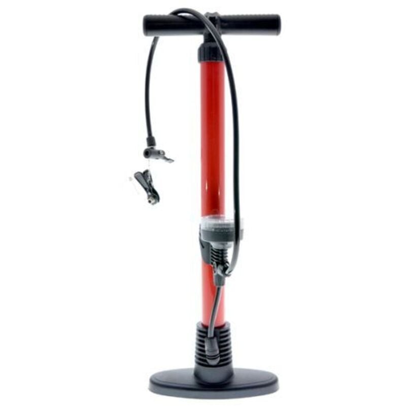 foto del prodotto pompa a mano per bicicletta bici con manometro gonfia ruota gonfiabili 15568 