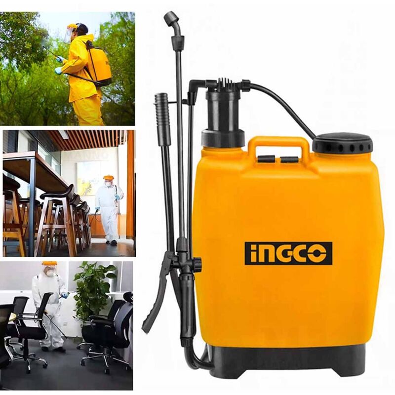 foto del prodotto pompa a spalla irroratrice 16 lt nebulizzatore ingco hspp4161