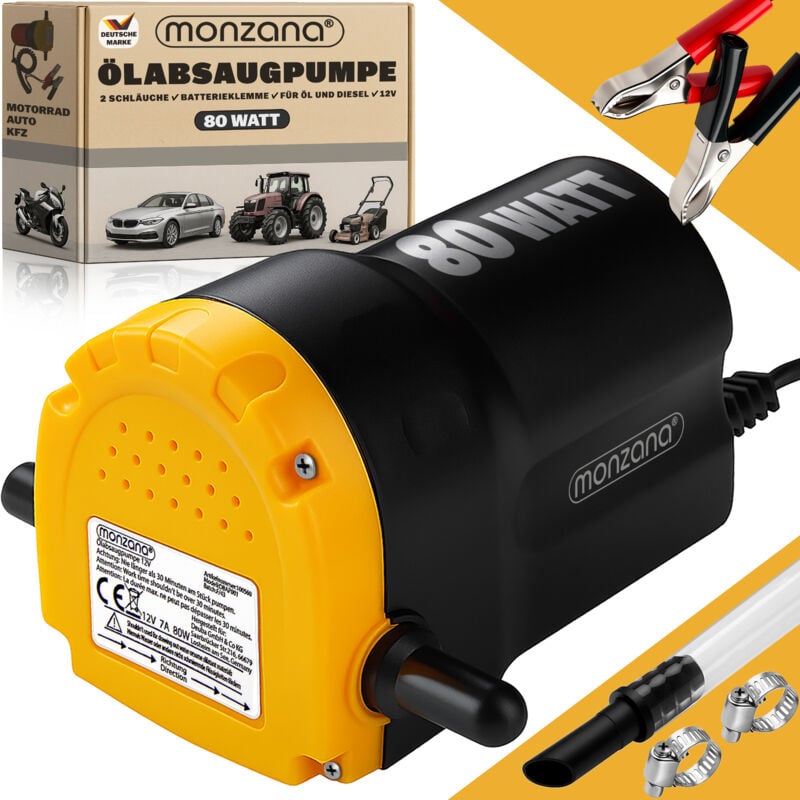 foto del prodotto pompa aspira olio olio motore gasolio olio combustibile 12 v 80 watt alimentazione batteria auto monzana