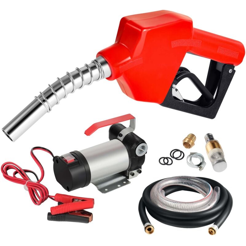 foto del prodotto pompa autoadescante per trasferimento diesel gasolio 12v 10w 40 l min con pistola automatica