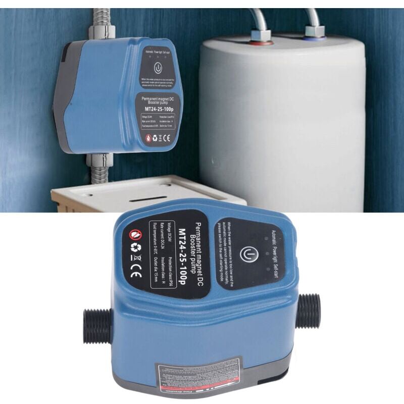 foto del prodotto pompa booster per doccia automatica con sensore intelligente ip56, 100 w, 24 v, 25 l, spina ue 100-240 v.