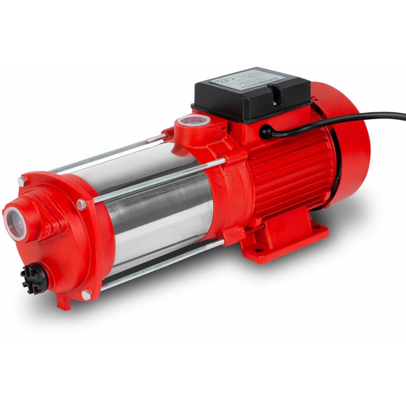 foto del prodotto pompa da giardino multistadio, 2400 l h, portata 4 bar, potenza 370 watt, pompa centrifuga in acciaio inox, autoadescante, 8 m, altezza di