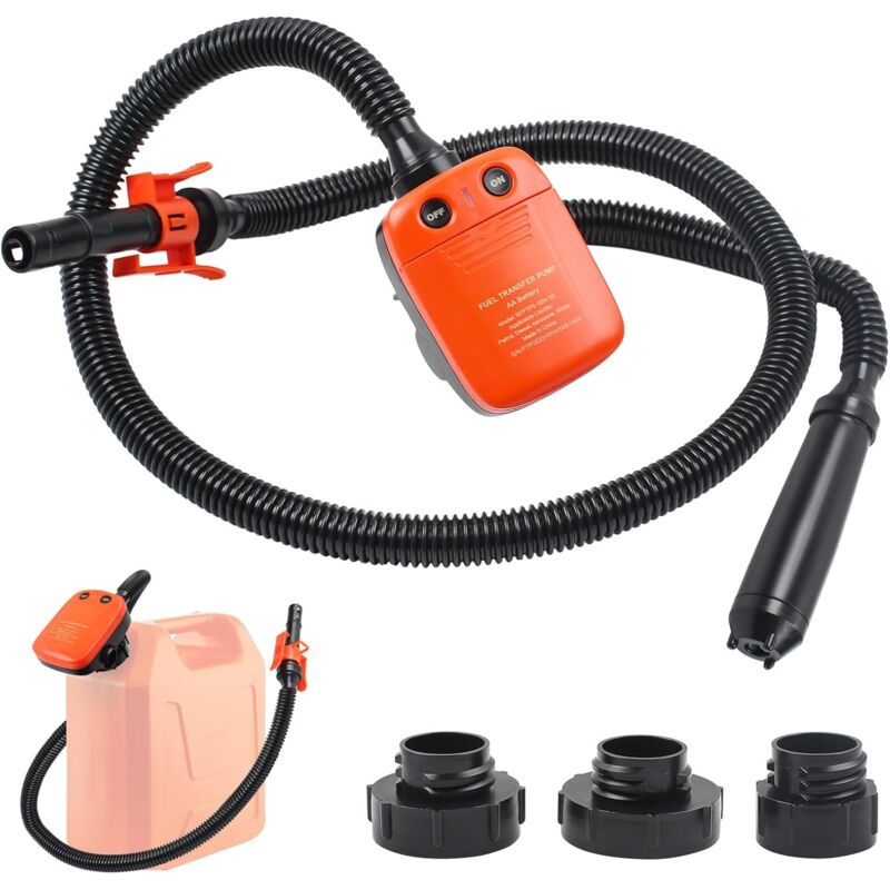 foto del prodotto pompa di carburante elettrica rosvola da 2,4 gpm con arresto automatico, pompa diesel, pompa di trasferimento liquidi con adattatore a 3 misure,