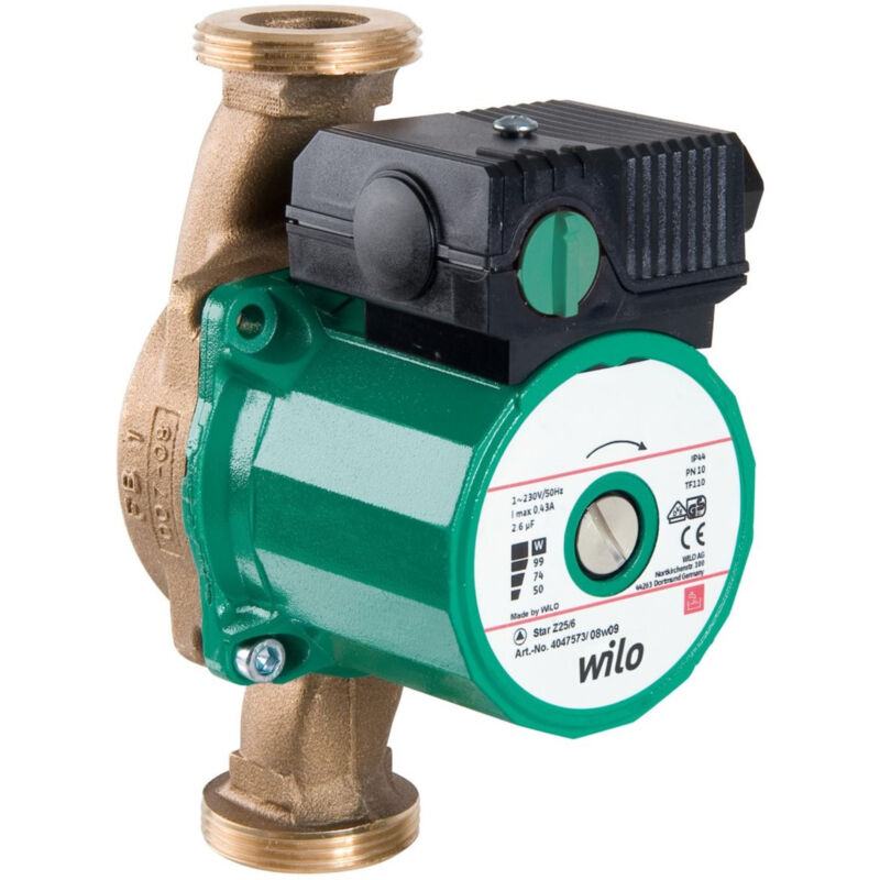 foto del prodotto pompa di circolazione per acqua calda wilo star z 25 6 3 portata 5,1m3 h