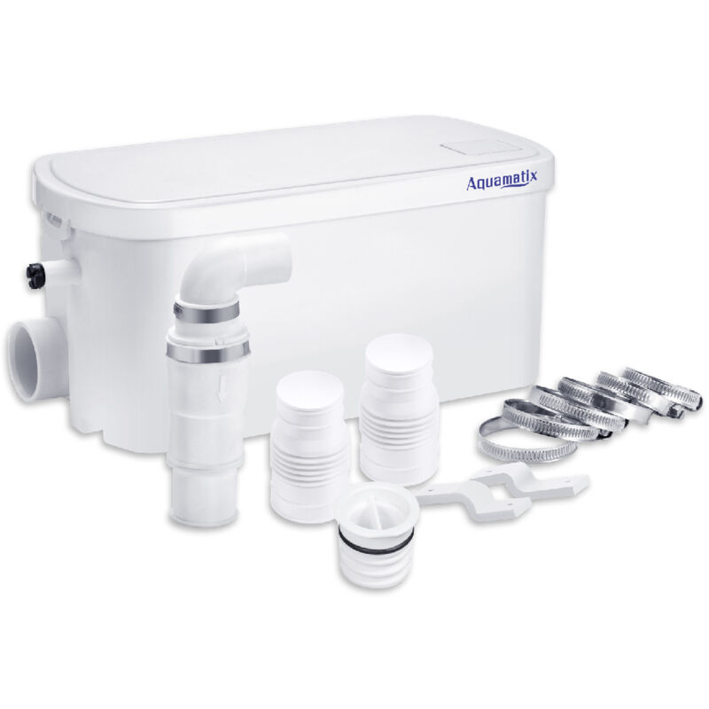 foto del prodotto pompa doccia 250w pompa sanitaria 8m distanza di pompaggio verticale 100l min per docce, lavandini 2 ingressi aquamatix