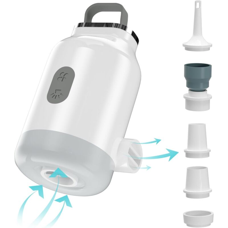 foto del prodotto pompa elettrica gonfiabile, mini pompa per materassi ad aria portatile ricaricabile con luce da campeggio a led per materassi ad aria, piscina