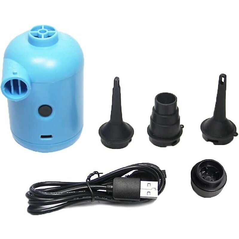 foto del prodotto pompa elettrica per aria, 2 in 1, blu, gonfiatore sgonfiatore usb portatile, pompa elettrica multifunzionale, gonfiatore elettrico