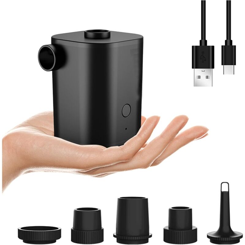 foto del prodotto pompa elettrica per aria con batteria ricaricabile usb da 2500 mah, pompa elettrica portatile per gonfiaggio e sgonfiaggio, mini pompa per aria con 5