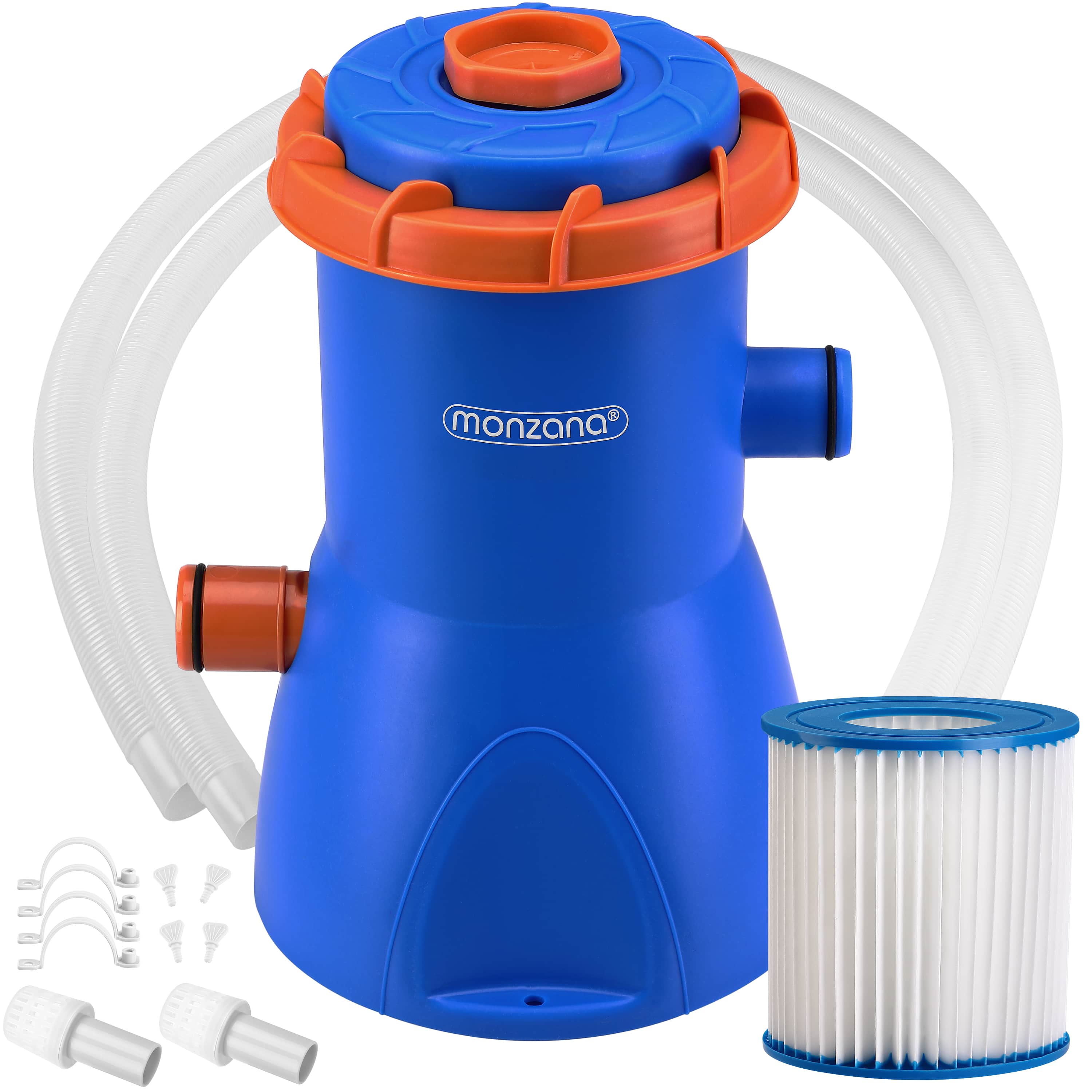 foto del prodotto pompa filtro per piscina mzp30 blu arancione 2280l h