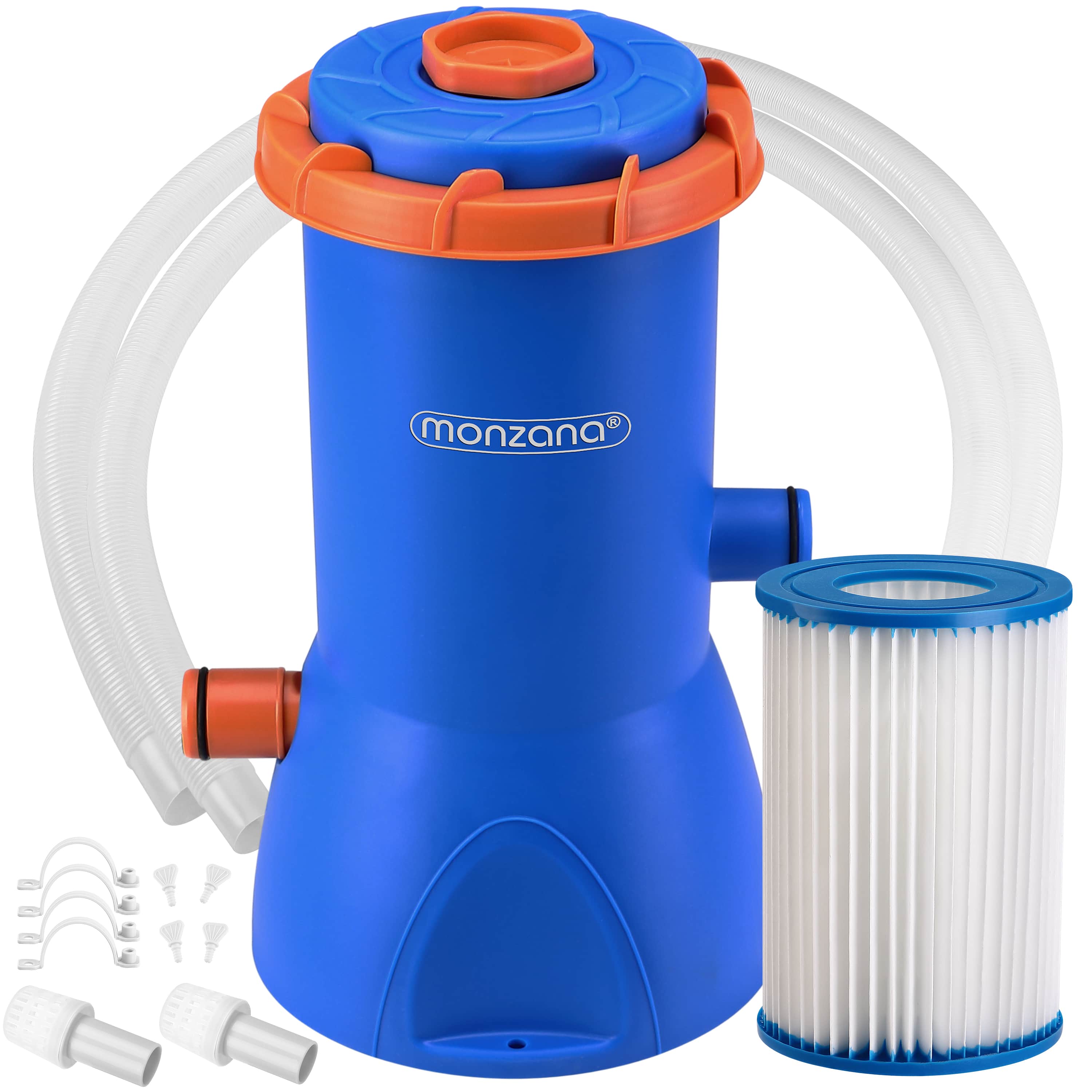 foto del prodotto pompa filtro per piscina mzp90 blu arancione 3800l h