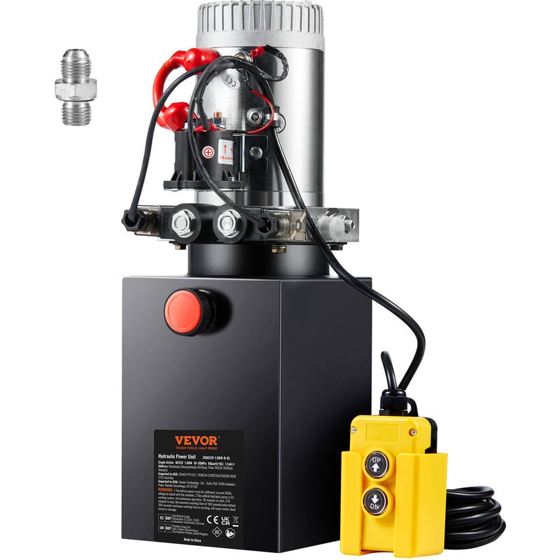foto del prodotto pompa idraulica cc 12v capienza ca. 8 l centralina idraulica ad azione doppia flusso deolio ca. 3,44 l min pressione massima di 22 mpa, pompa per