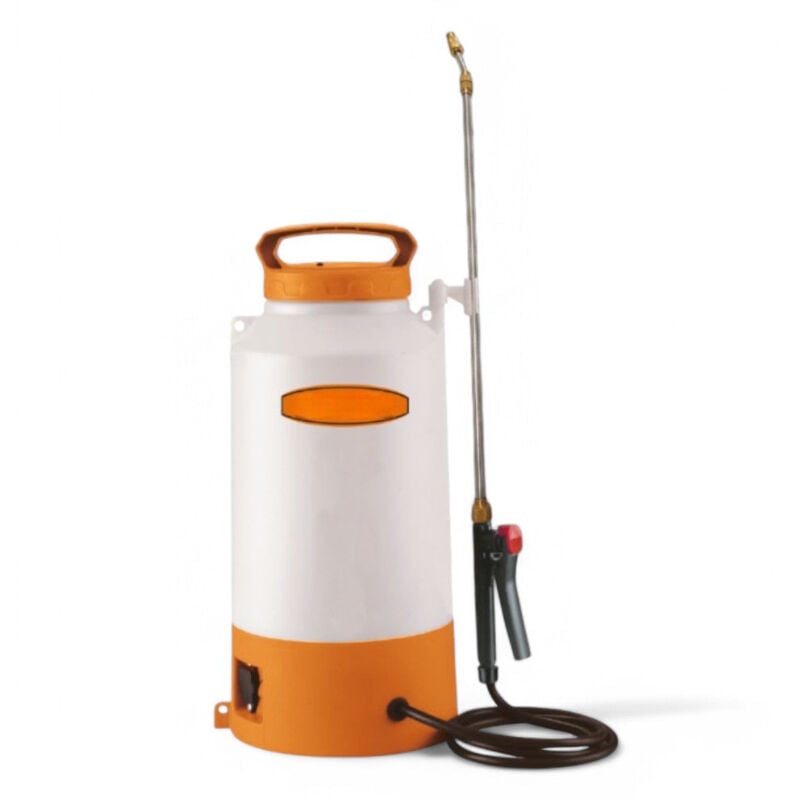 foto del prodotto pompa irroratrice a spalla 8 lt. a pressione elettrica e batteria litio 12v 1.3 ah