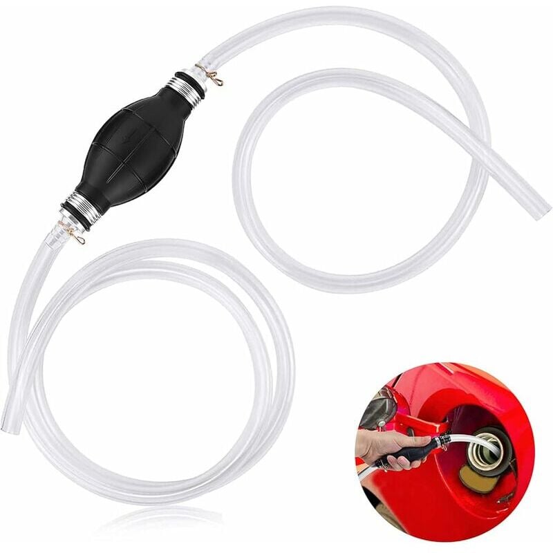 foto del prodotto pompa manuale benzina per pompa di trasferimento, pompa carburante manuale, con tubo sifone portatile da 2 m, pompa alimentazione carburante