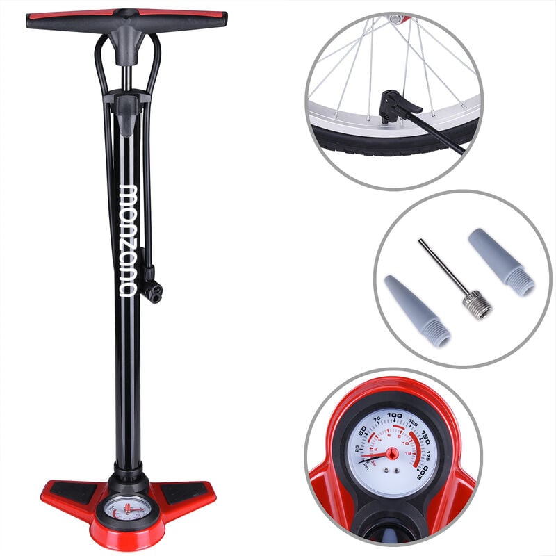 foto del prodotto pompa manuale incl. 3 adattatori tubo flessibilepompa aria fino a 7 bar 12 bar de monzana