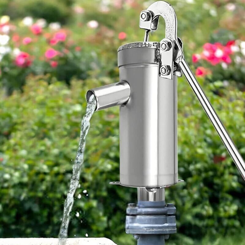 foto del prodotto pompa manuale per acqua in acciaio inossidabile pompa manuale pompa manuale per acqua per acque sotterranee fino a 10 m di profondit ,