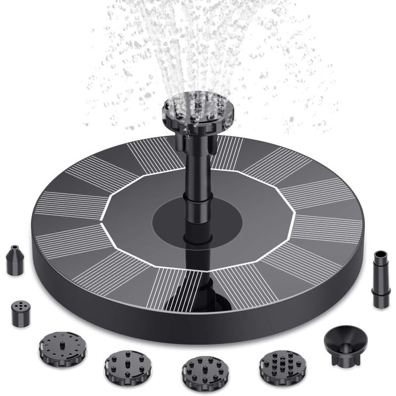 foto del prodotto pompa per laghetto solare galleggiante per fontana solare esterna con 6 ugelli per fontana da giardino per acquario da bagno per uccelli