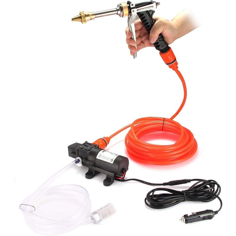 foto del prodotto pompa per lavaggio auto ad alta pressione pompa per acqua di pulizia pompa per acqua portatile kit di lavaggio con pistola 130ps dc 12v 80w per