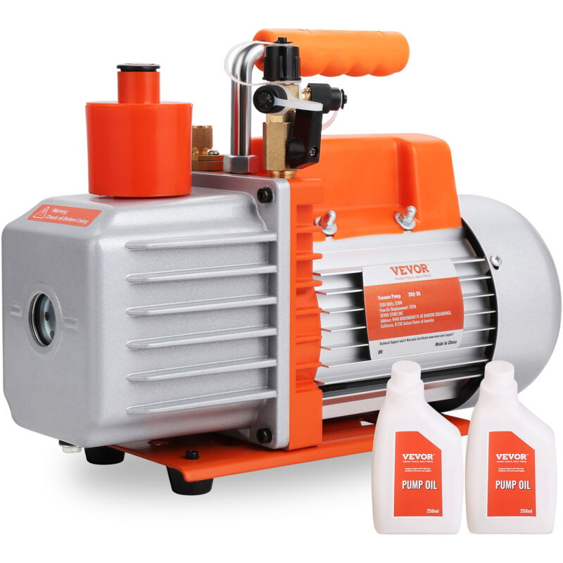 foto del prodotto pompa per vuoto rotativa a palette 370 w pompa per vuoto per aria condizionata a 2 stadi, 198,21 l min 10,1 kg per riparazione hvac, manutenzione