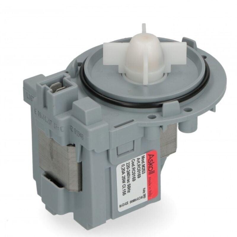 foto del prodotto pompa scarico lavatrice universale faston morsetto alto askoll 25w