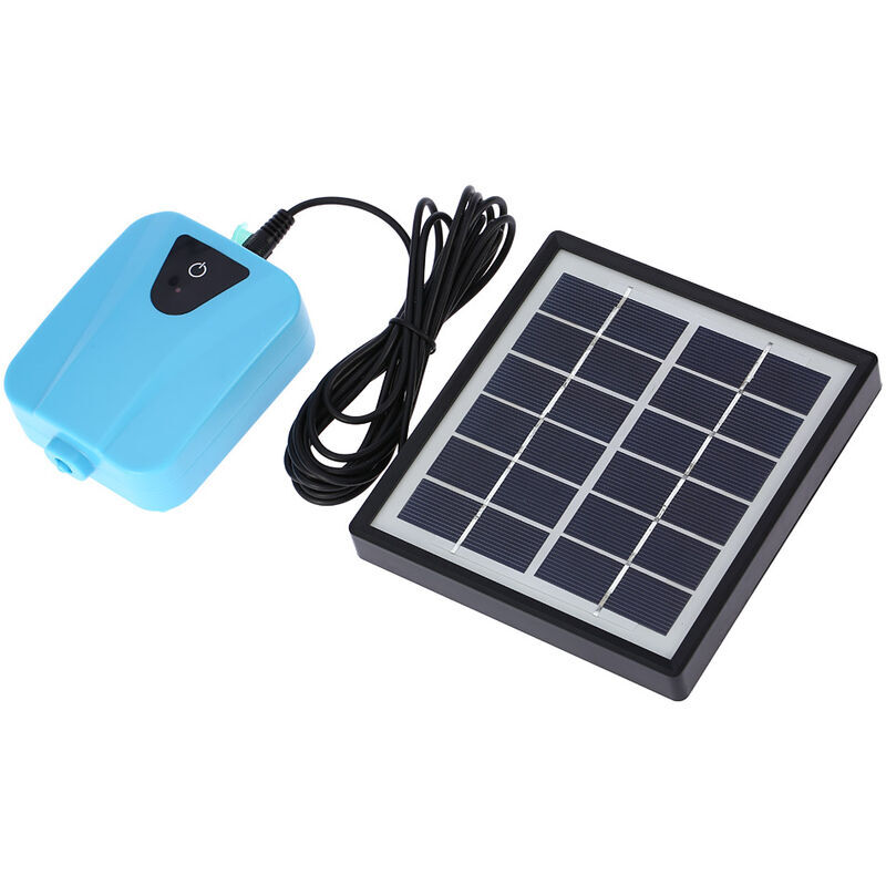 foto del prodotto pompa solare, ossigenatore, pompa per ossigeno, aeratore per laghetto, con 1 pietra porosa, pompa per acquario, 2 l min, argento argento