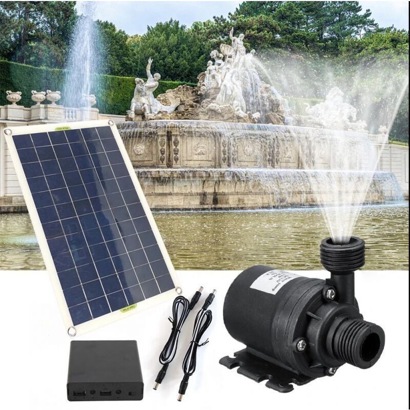 foto del prodotto pompa solare per acqua in silicio monocristallino da 50 w, funzionamento continuo, ugello da 4 minuti, bassa rumorosit , dc senza spazzole