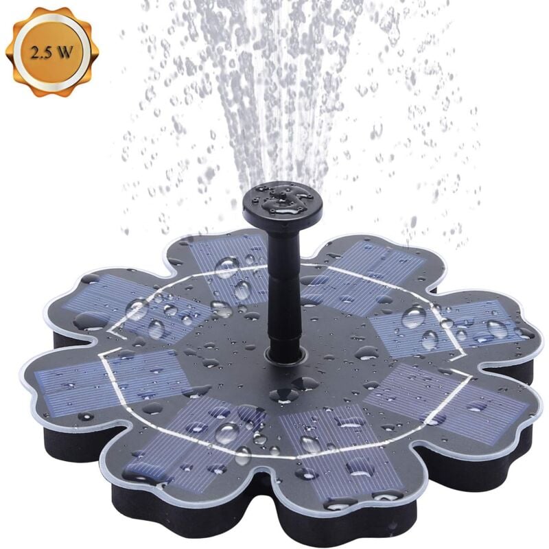 foto del prodotto pompa solare per acqua, pompa solare per laghetto da 2,5 w, fontana per bagno di uccelli, pompa galleggiante per esterni, cascata a circolazione