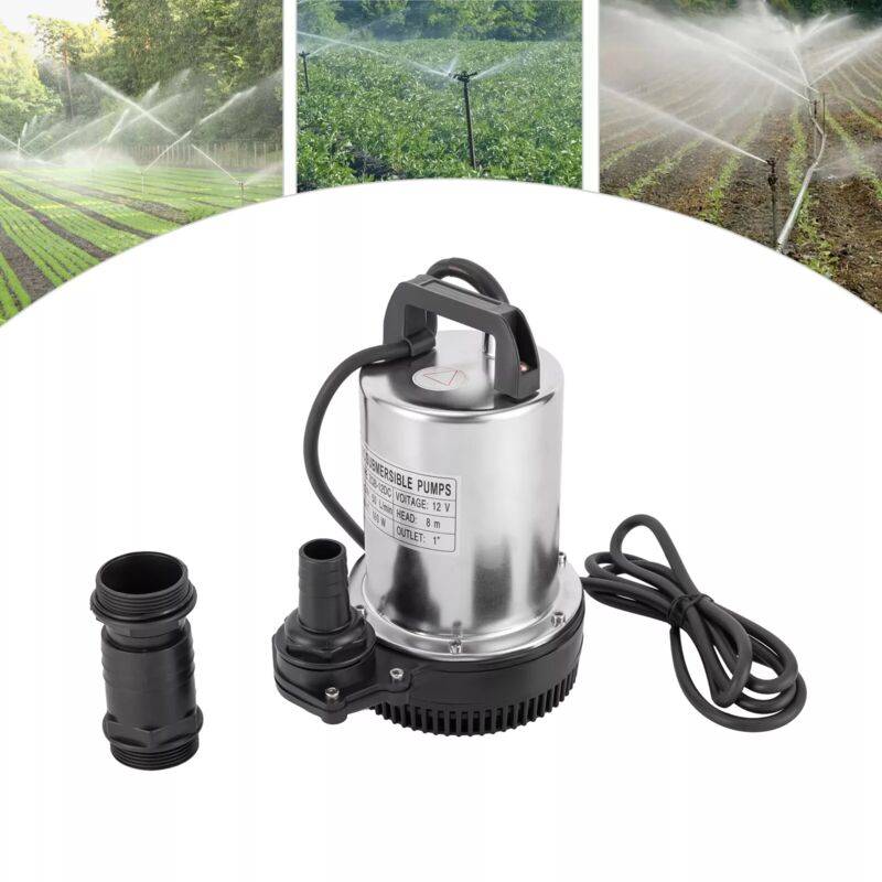 foto del prodotto pompa sommergibile, 160 w, 12 v, pompa per acqua sporca, in acciaio inox, 6000 l h, alta pressione di consegna, pompa per laghetti da giardino e