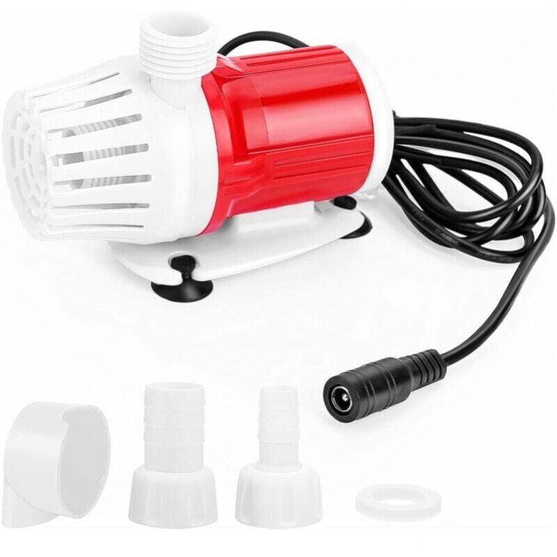 foto del prodotto pompa sommergibile da 12 v cc 20 w, pompa portatile per acquario, portata elevata di 1200 l h per laghetti domestici, acquari e fontane.