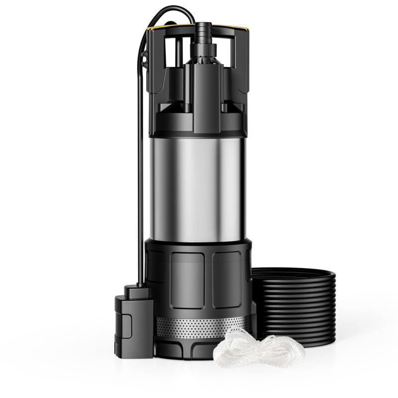 foto del prodotto pompa sommersa, 1200w 6000 l h, profondità max 7 m, elettropompa a immersione per pozzi e cisterne - wiltec