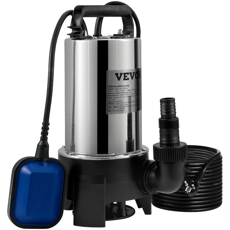 foto del prodotto pompa sommersa acque sporche pompa sommersa elettrica da drenaggio per acqua sporca 1100w da giardino laghi pozzo elettropompa a immersione per