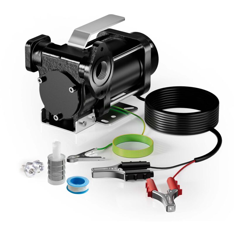 foto del prodotto pompa travaso carburante 12 v 180 w, pompa travaso gasolio benzina, 40 l min, 4200 giri min wiltec
