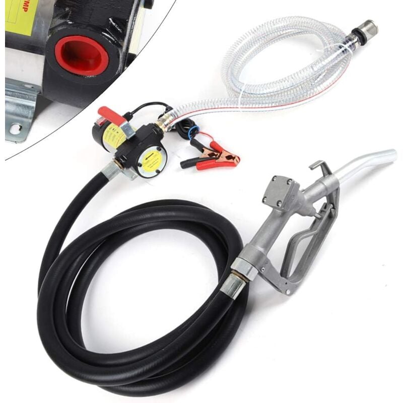 foto del prodotto pompa travaso gasolio 12 v 200 w pompa gasolio autoadescante pompa diesel tubo di scarico in gomma 