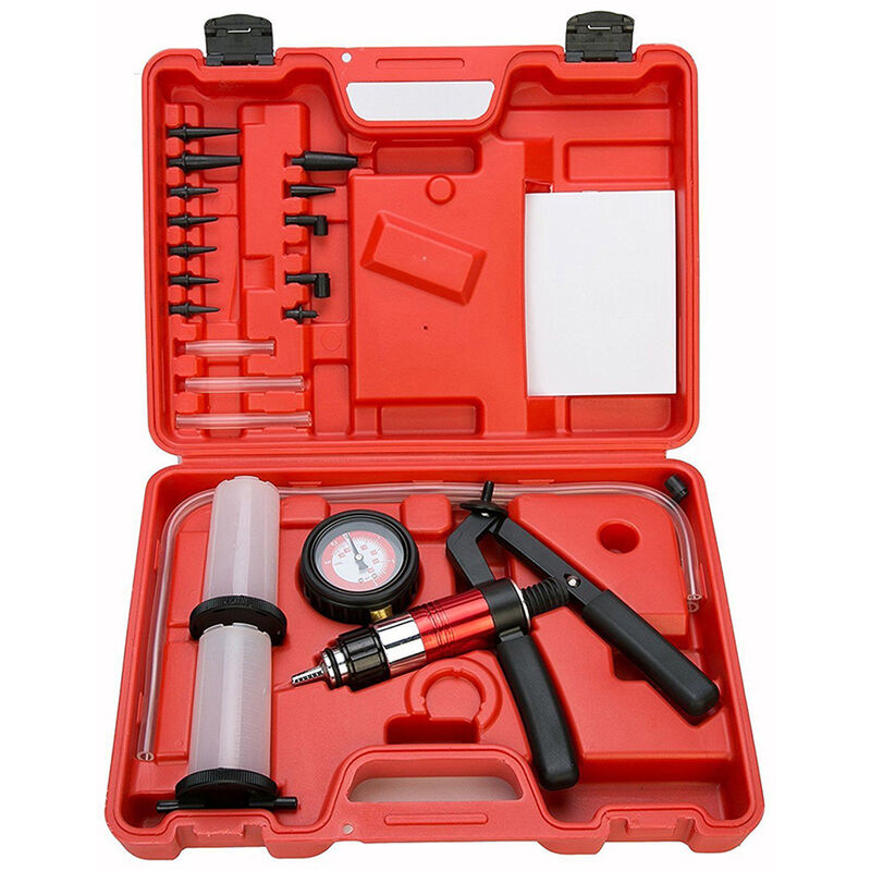 foto del prodotto pompa vuoto manuale kit 2 vasetti cambio spurgo olio freni auto moto