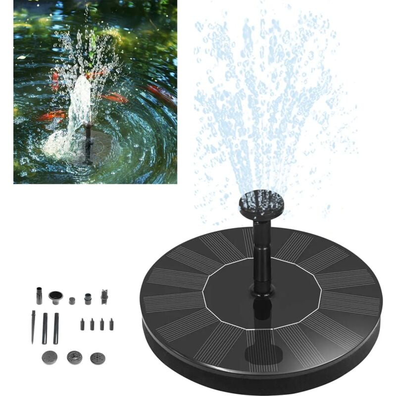 foto del prodotto pompe per fontane solari rotonde da 1,4 w pompa per laghetto di aggiornamento pompa per acqua da giardino pompa per fontana a pannello solare