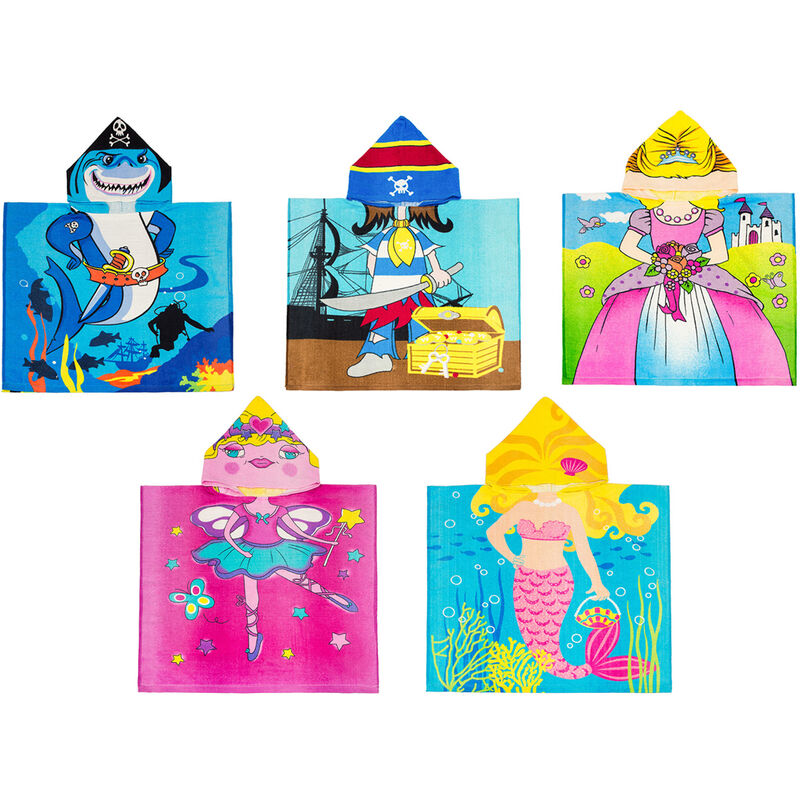 foto del prodotto poncho mare per bambini in spugna 100 cotone in varie fantasie, misuraponchocoloreballerina