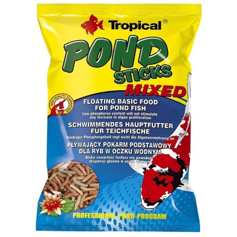 foto del prodotto pond sticks mixed stick galleggianti per pesci da laghetto formato 1000 ml con sacchetto tropical