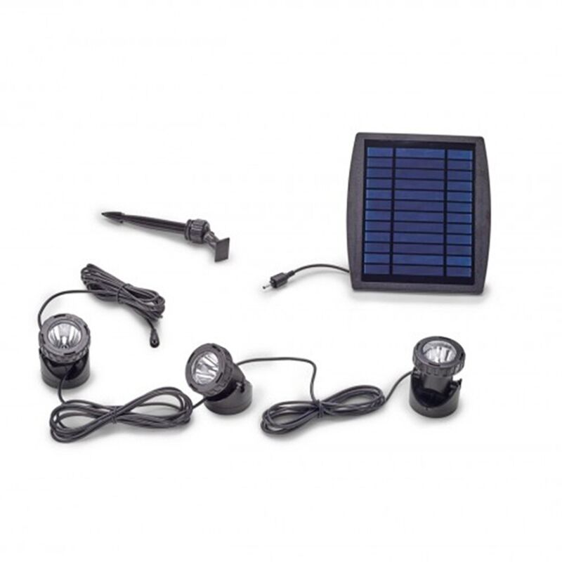 foto del prodotto pondosolar led set 3 kit di faretti per laghetto ad energia solare pontec