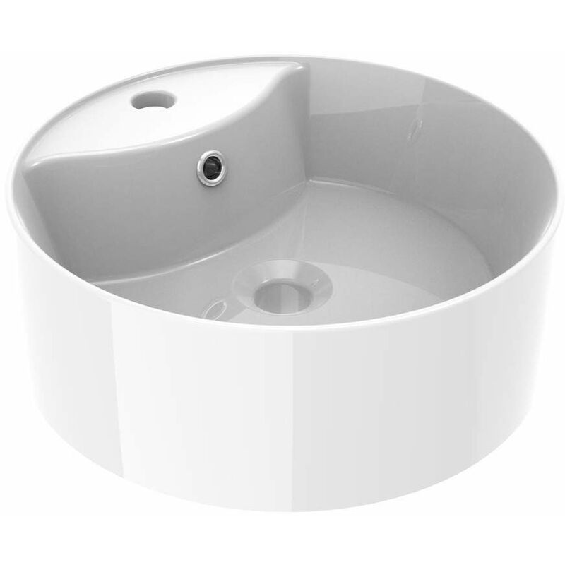 immagine 0 del prodotto ponsi lavabo da appoggio modello tondo colore bianco lucido ercos olimpia blcerlolim0001 bianco lucido