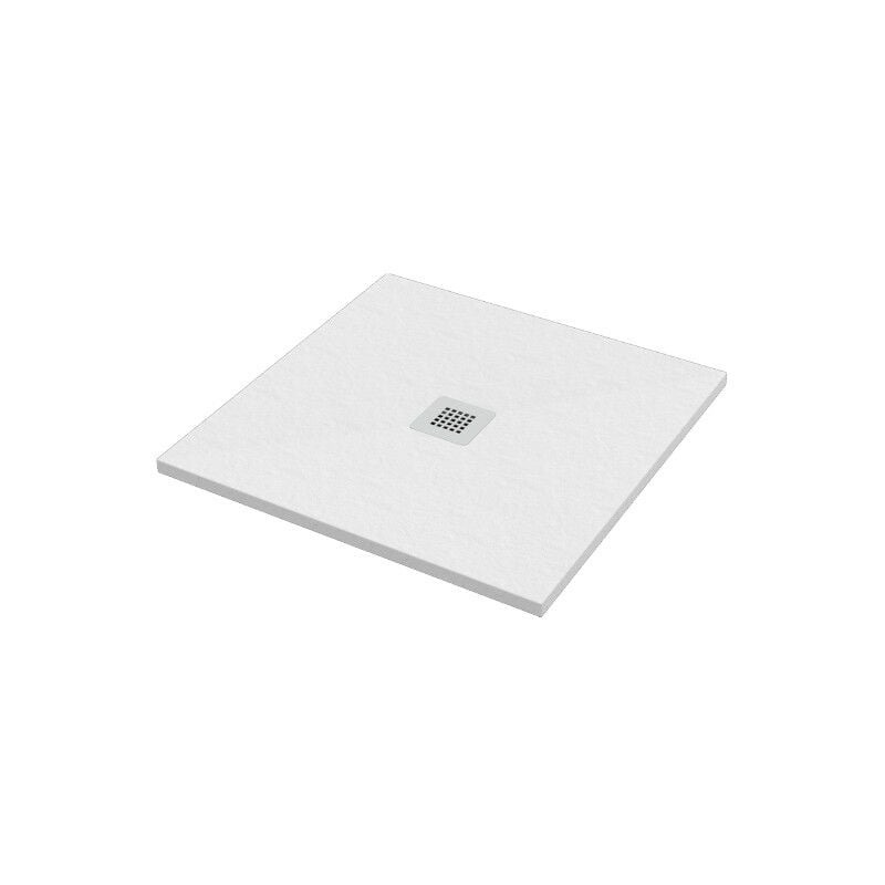 foto del prodotto ponsi piatto doccia 80x80 h.2 8 in marmo resina effetto pietra bianco