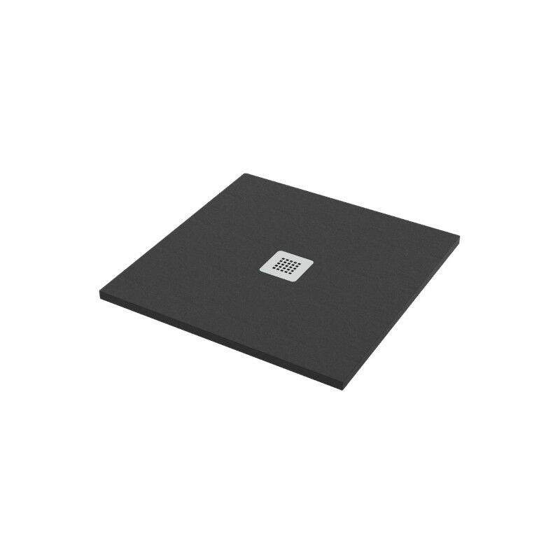 foto del prodotto ponsi piatto doccia 80x80 h.2 8 in marmo resina effetto pietra nero