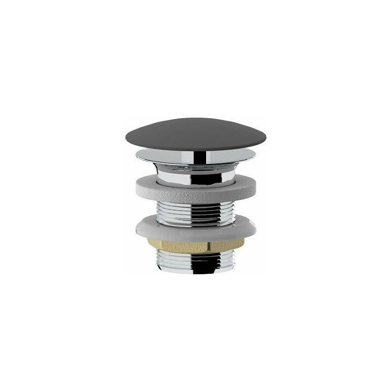 foto del prodotto ponsi piletta di scarico clic clac 1 1 4 di colore grigio opaco con calotta in ceramica ercos btscabvr67 grigio opaco