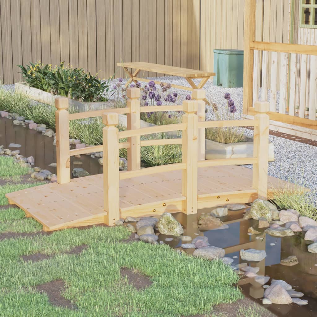 foto del prodotto ponte giardino ringhiere 150x67x56cm legno massello abete rosso vidaxl