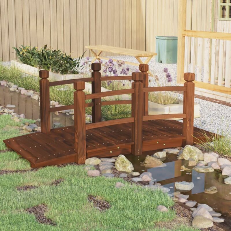 foto del prodotto ponte giardino ringhiere 150x67x56cm legno massello abete rosso vidaxl