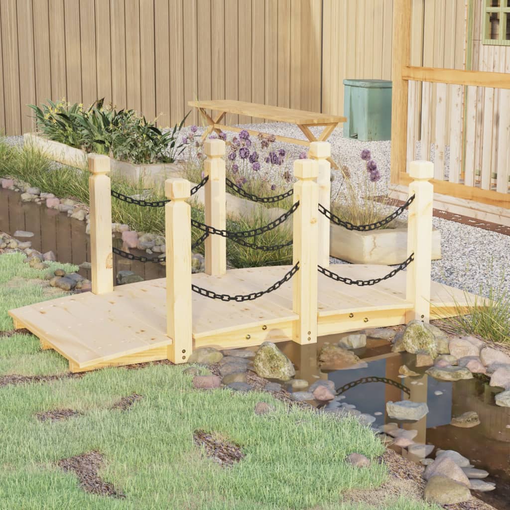 foto del prodotto ponte giardino ringhiere catena 150x67x56 massello abete rossocod mxl 127140