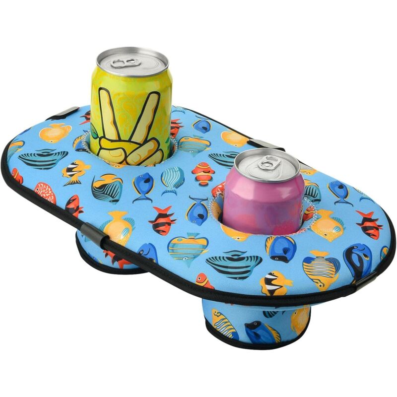 foto del prodotto pool floats,2 hole neoprene pool drink holder, floating pool cup holder tray 2 hole pool drink floats