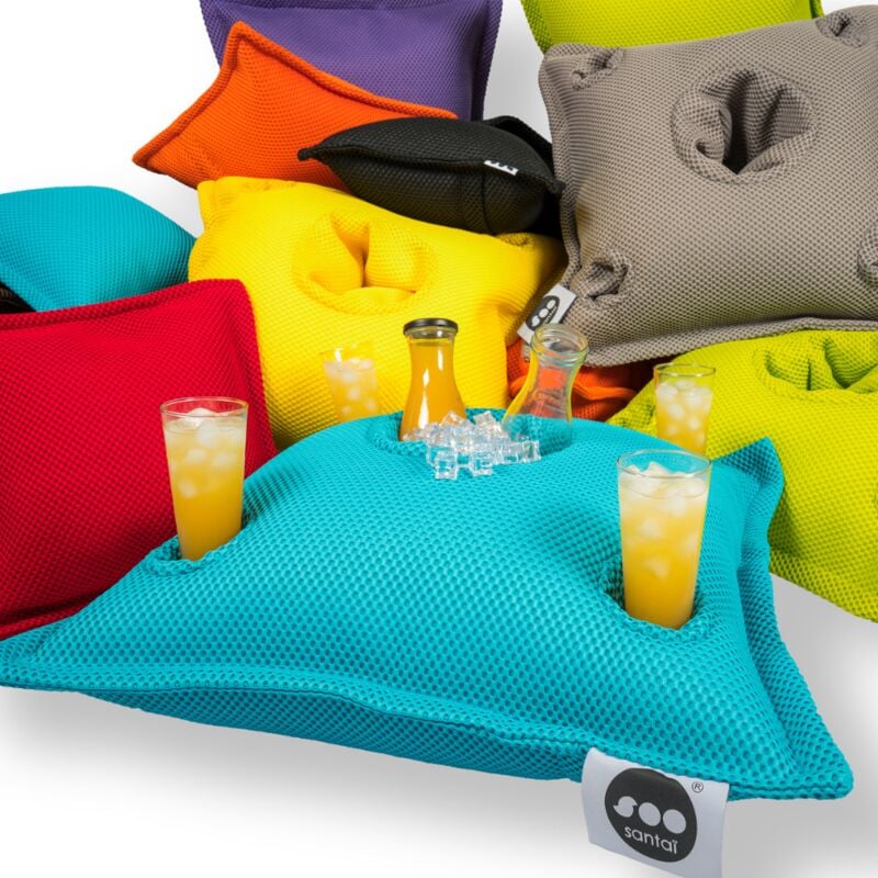 foto del prodotto pool party barra galleggiante 75x75x25cm, barra galleggiante, 4 fori per bicchieri e 1 foro per bottiglie, resistente ai raggi u soo santa 