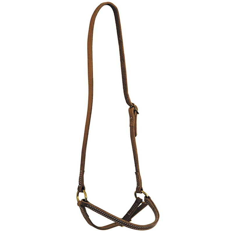 foto del prodotto pool s chiudibocca western in cuoio artigianale con anelli, fibbiera colore ottone o inox marrone