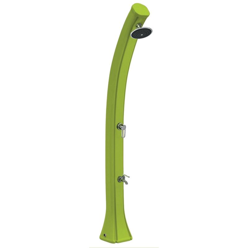 foto del prodotto poolstar doccia solare da esterno happy 4x4 44l formidra 222x26x29cm hd polietilene pediluvio miscelatore testa verde con risciacquo dei