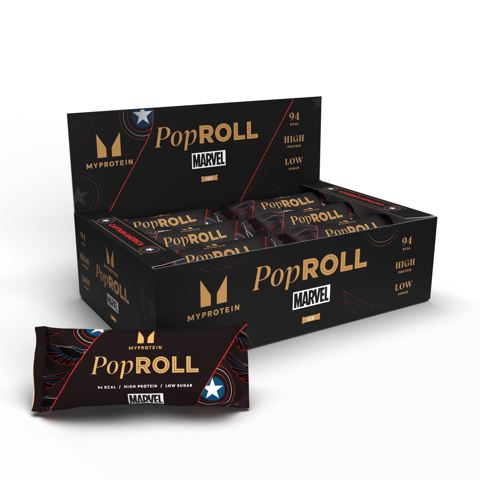 foto del prodotto pop roll 12 x 27g captain america vanilla raspberry