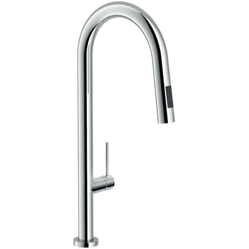 foto del prodotto pop rubinetto cucina con doccia estraibile con bocca girevole codice prod po108137cr nobili